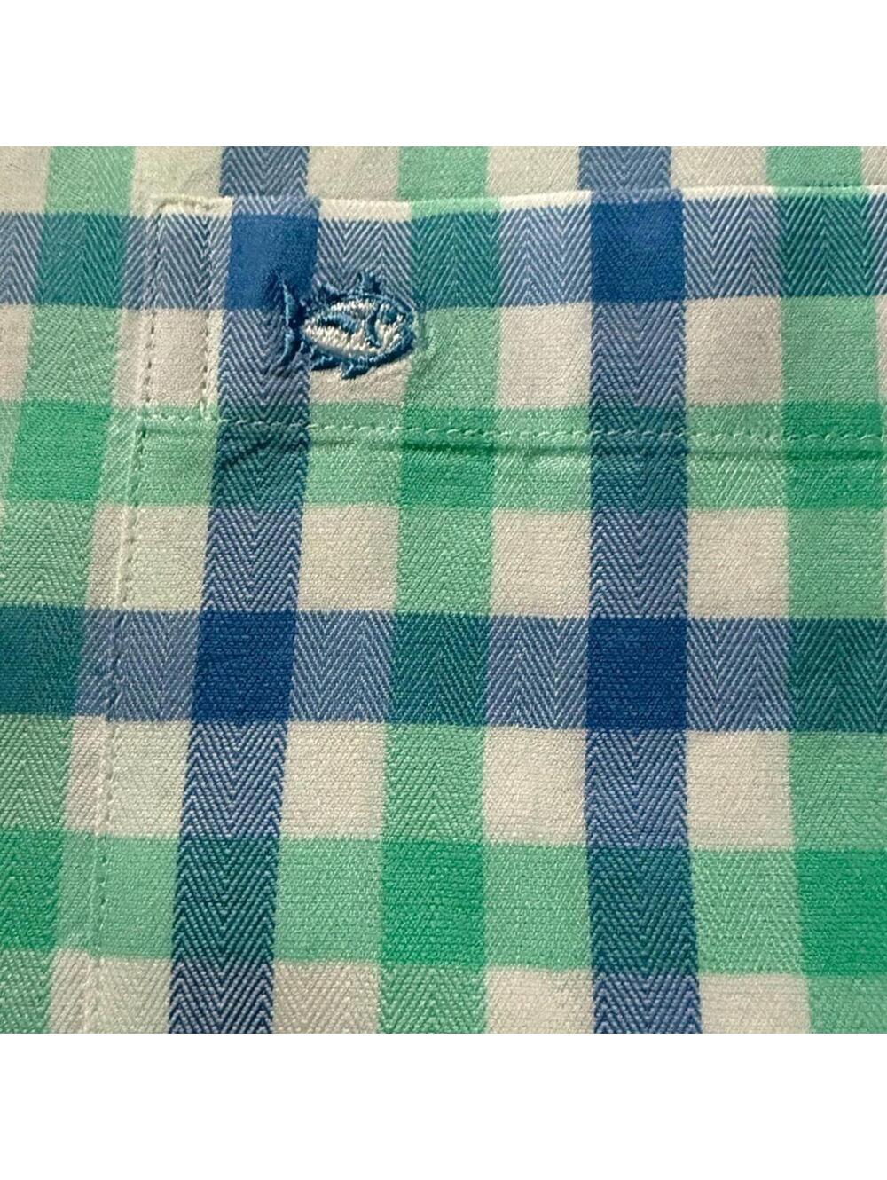 Southern Tide bright gingham checked long sleeve button down shirt L - Picture 6 of 10